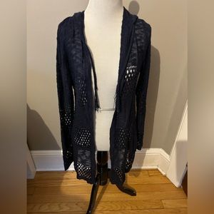 Love Ellie from Stitch Fix. Navy cardigan with hood. Medium.